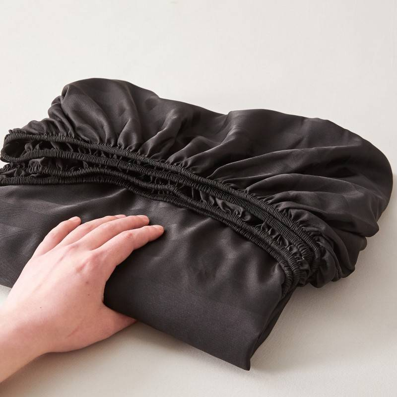 Drap-housse simple en satin brillant et frais, série DT, couvre-lit, protège-matelas, 1 pièce_voghion.com