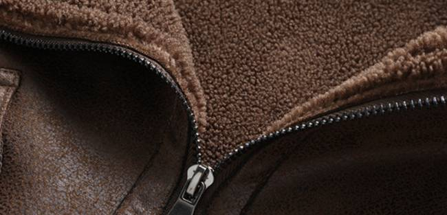 Men's Faux Suede Shearling Leather Jacket With Fleece Lining – Winter Warm Bomber Coat For Casual & Motorcycle Style_voghion.com