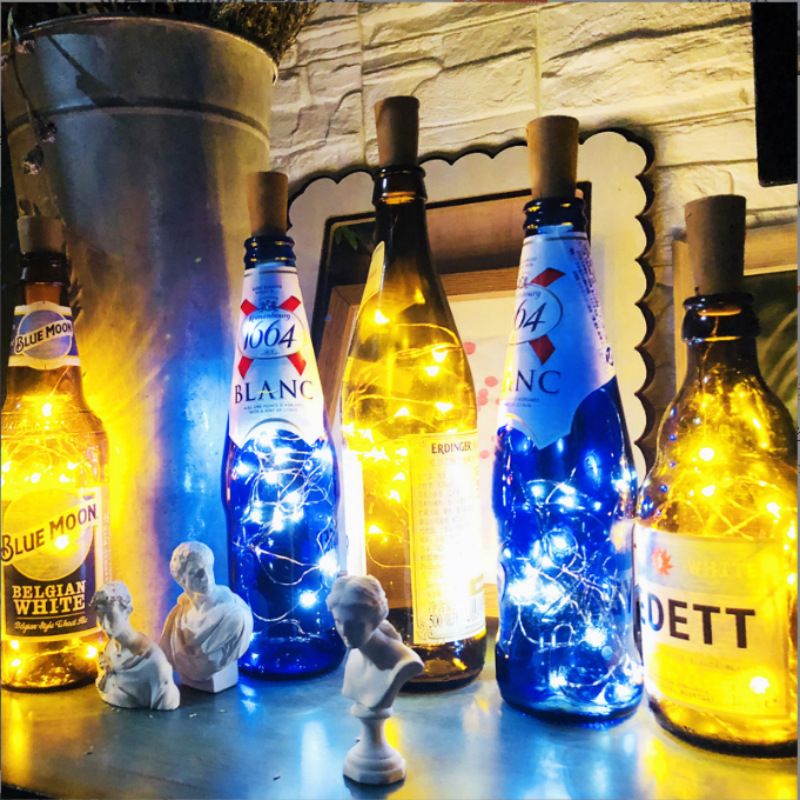Solar Powered LED Bottle Cap Lights, Waterproof Fairy String Lights For Outdoor Garden, Bar, Party Decoration_voghion.com