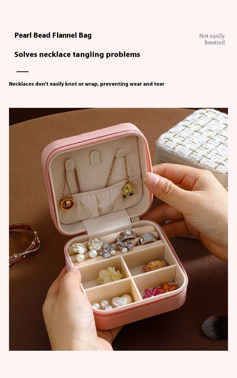 Elegant PU Leather Jewelry Box With Multiple Compartments - 10x10x5cm, Ideal For Rings, Earrings & Small Accessories_voghion.com