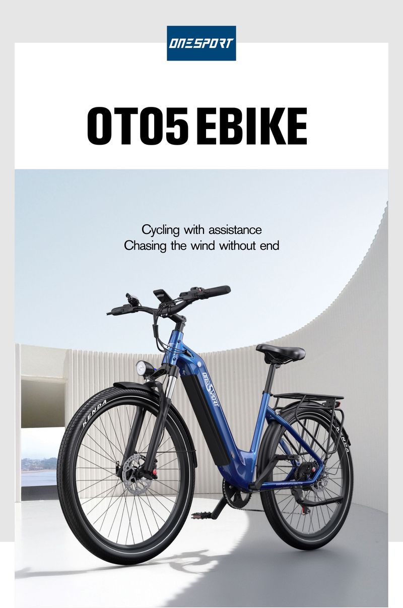 ONESPORT OT05 Adult Electric Bike 250W Motor Ebike 36V18.2Ah Battery E-bike 27.5 Inch Tire City Electric Bicycle_voghion.com