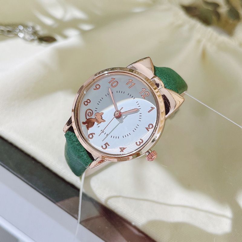 Orologio per bambini con orecchie di gatto, stile cartone animato, in oro, alla moda, per ragazze, elettronico, per studenti, regalo quotidiano per compleanno, anniversario, San Valentino_voghion.com