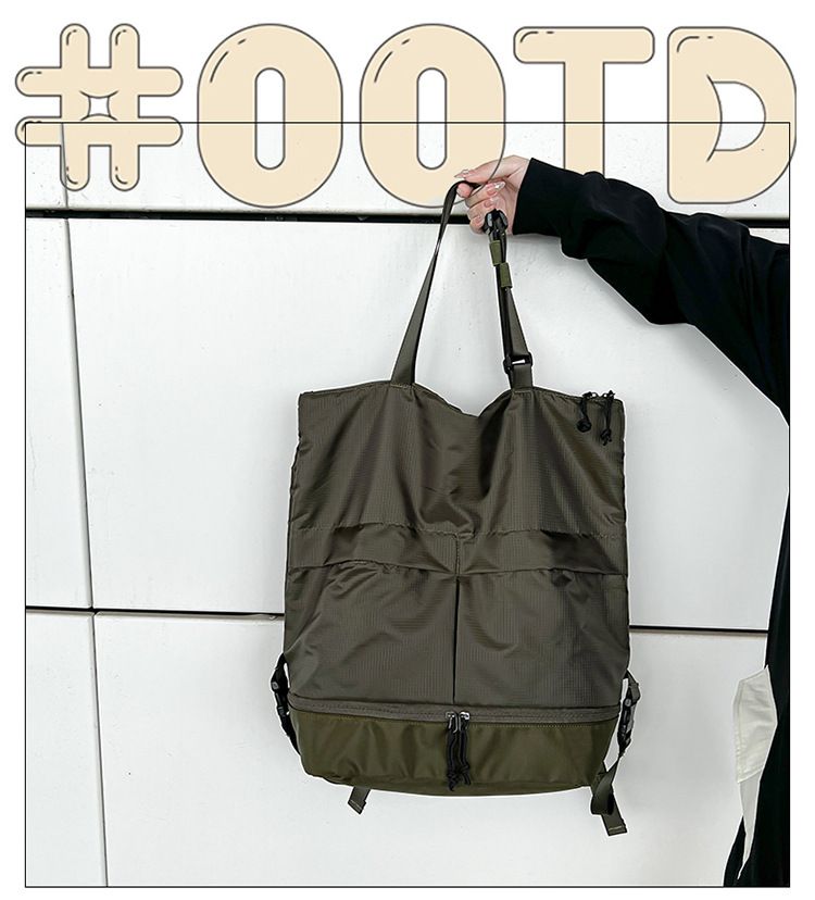 Zaino per uomini e donne Borse da trasporto per pendolari Borsa a spalla singola tinta unita Zaino in nylon antispruzzo di grande capacità Alla moda_voghion.com