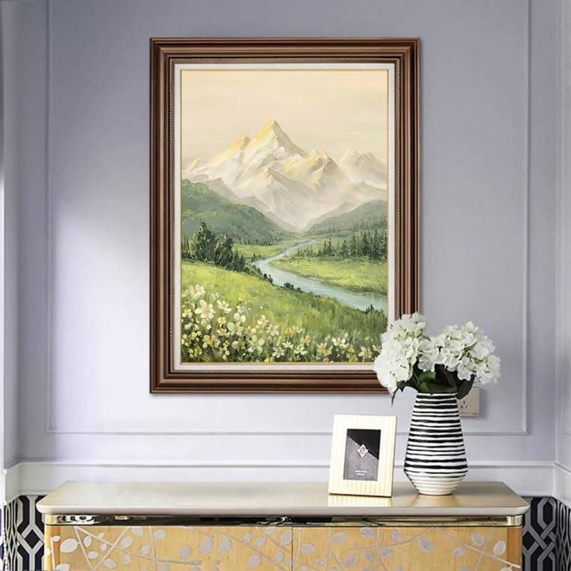 Mona Lisa Sunshine Golden Mountain Cross 2025 New Model For Living Room Bedroom Entrance Landscape Handmade_voghion.com
