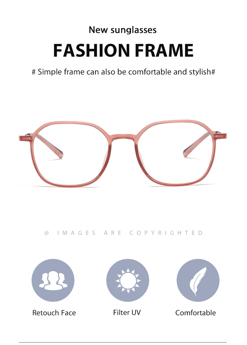 Anti-Blu-ray Flat Light PC Metall Retro Fashion Student Stylee Brillengestell für Herren und Damen_voghion.com