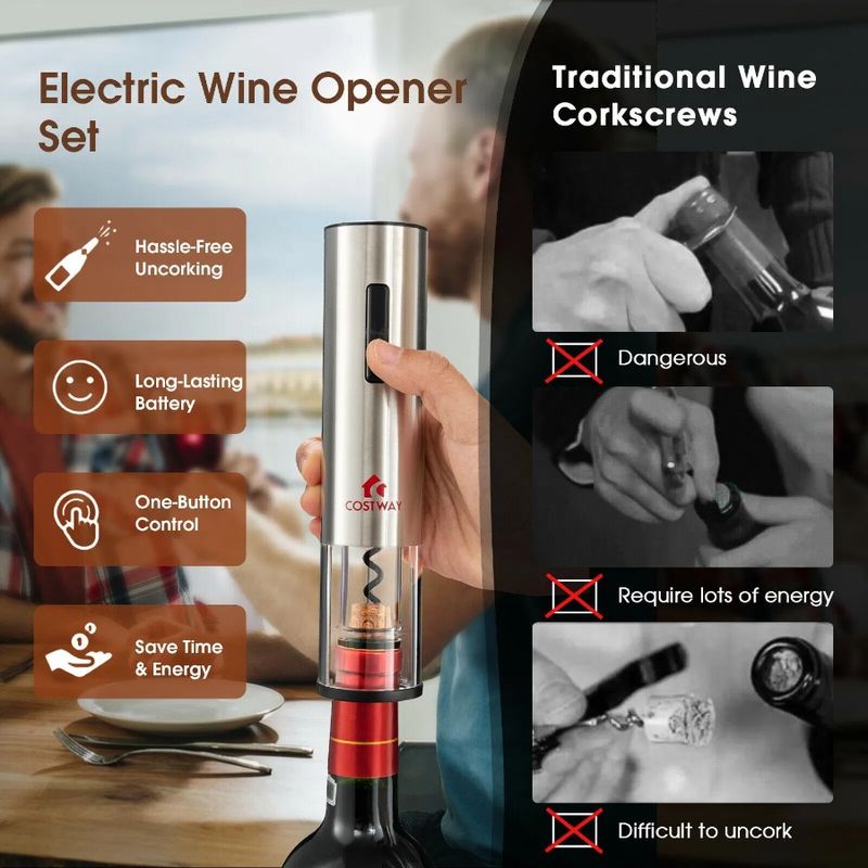 Foil Set Electric Cutter Bottle Opener Wine 6-in-1 With_voghion.com