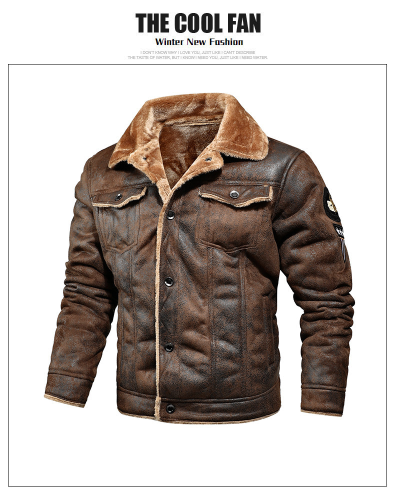 Herrenbekleidung neue Herbst- und Winterjacke für Herren mit integriertem Pelz und Plüschfell, Arbeitskleidung, lässige Herrenjacke, Fabrikgroßhandel_voghion.com