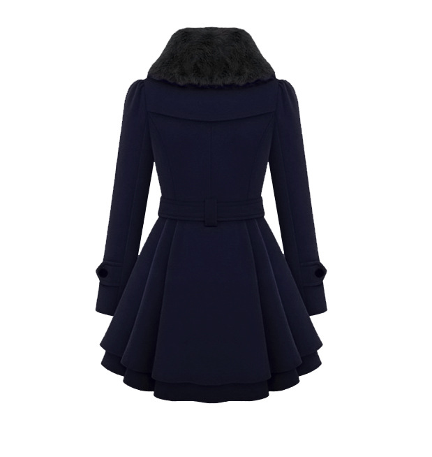 New women's slim fit long double breasted woolen coat, windbreaker for women_voghion.com