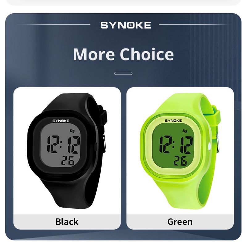 SYNOKE Jelly versión coreana estudiante masculino y femenino reloj electrónico femenino impermeable colorido luminoso silicona reloj electrónico pareja deportes_voghion.com