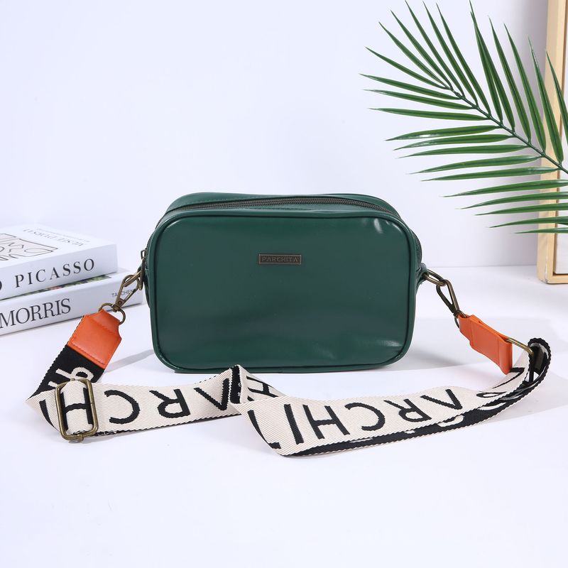 Borsa a mano quadrata piccola da donna in PU impermeabile con cerniera e tracolla, nuova borsa per il trucco a doppio strato_voghion.com