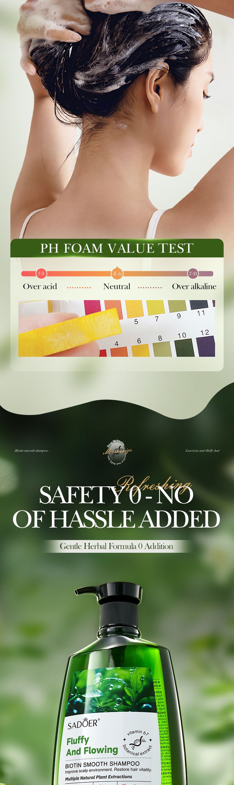 Shampoo detergente profondo e levigante alla biotina da 520 ml, prodotti per la cura della pelle_voghion.com