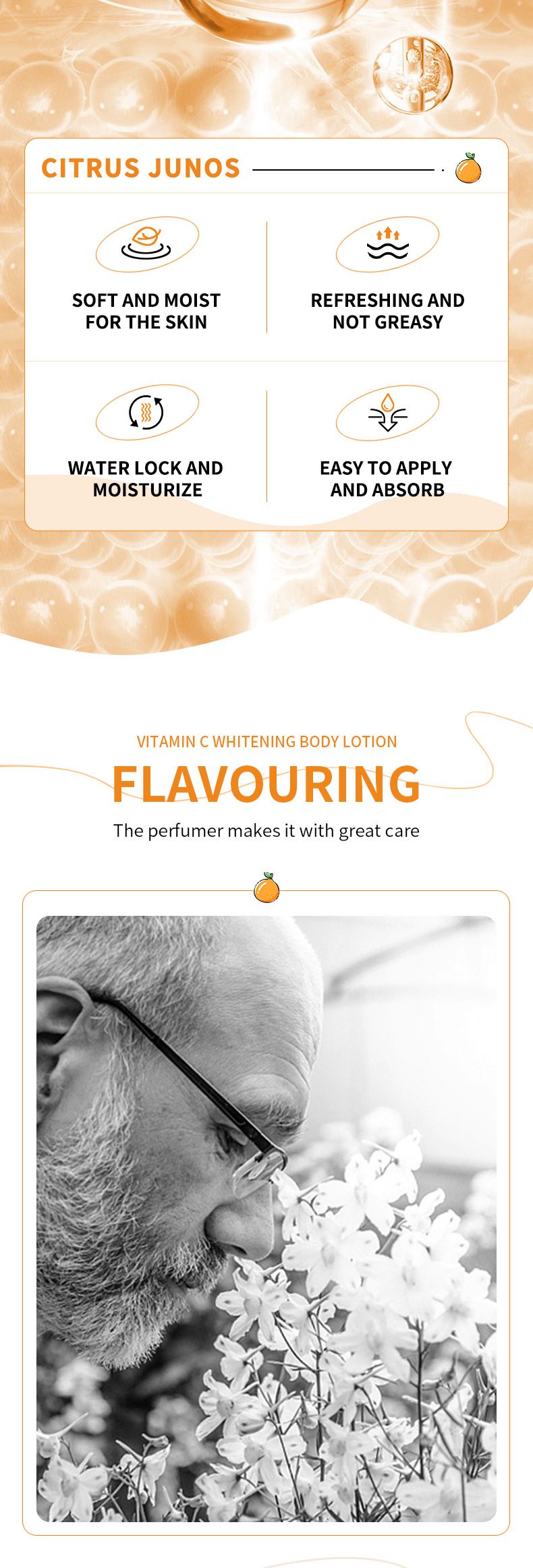 Loción corporal blanqueadora VC en inglés completo SADOER Vitamina C Hidratante Nutritiva Piel_voghion.com