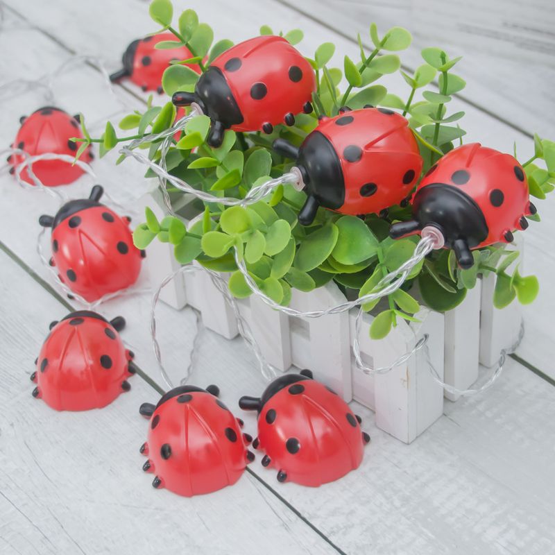 LED Ladybug String Lights - Outdoor Decorative Bug Lights For Garden, Christmas, And Parties (10/20/40 LEDs, Battery/USB/Solar Powered, Warm White)_voghion.com
