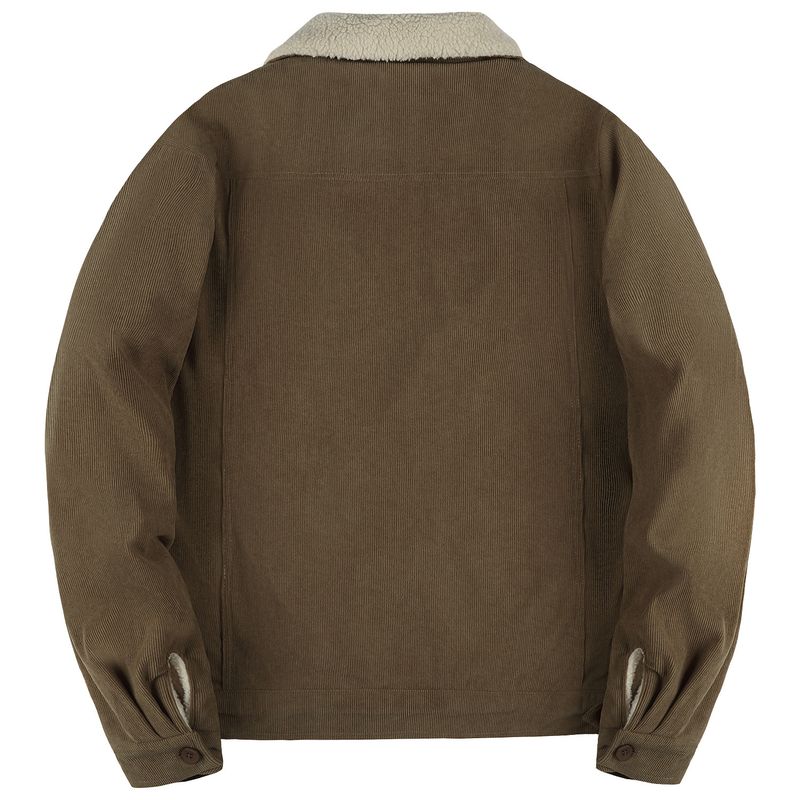 Men's Clothing Autumn And Winter Long Sleeved Lapel Corduroy Plus Velvet Jacket_voghion.com