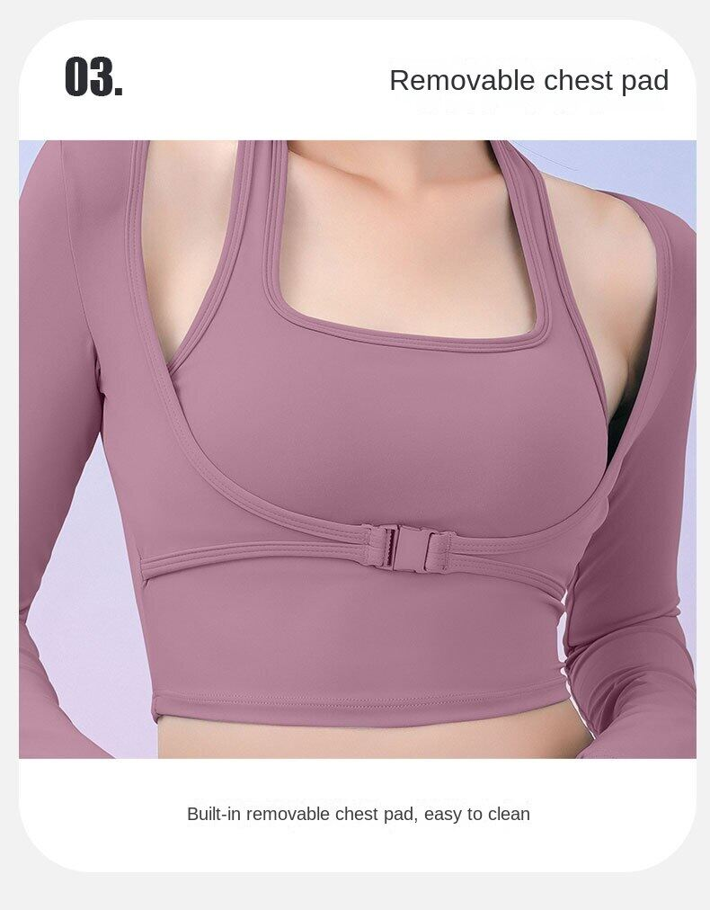 SUPERFLOWER Sports Fiess Running Training Cover Maglietta con collo appeso e pettorina Top yoga a maniche lunghe antiurto_voghion.com