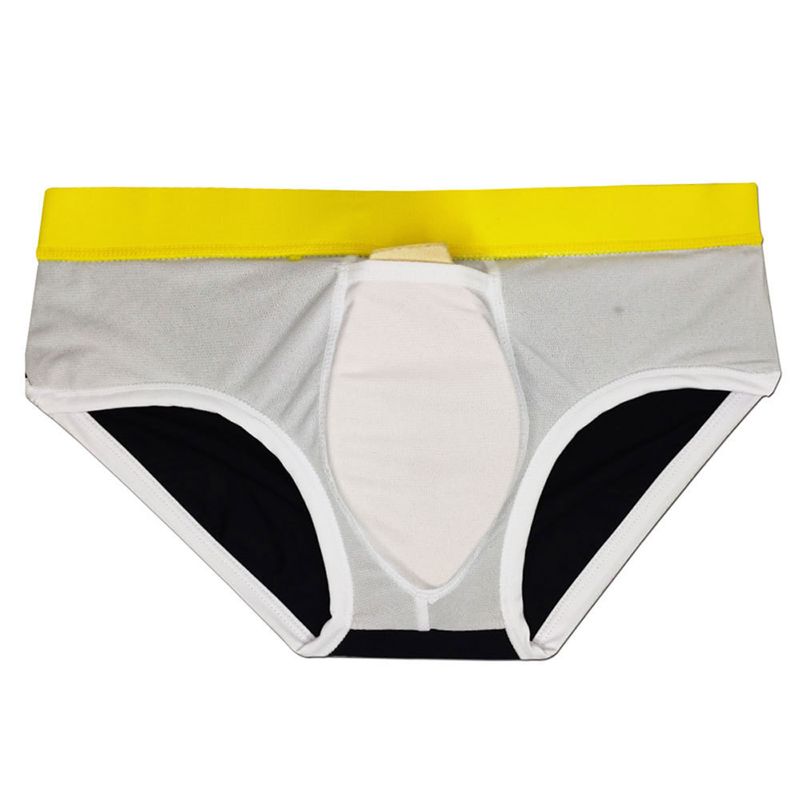 Maillot de bain sexy uni pour homme UXH avec bonnet, short de plage triangulaire tridimensionnel simple à séchage rapide_voghion.com