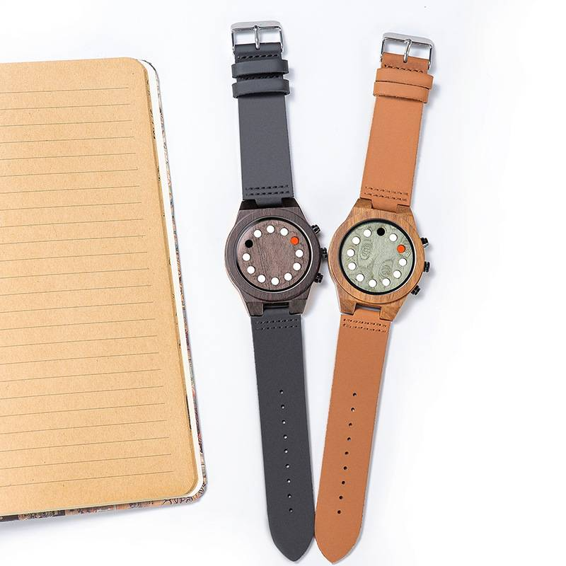 BOBO BIRD Holzuhr Freizeit Multifunktionale Kreative Grüne Sandelholzuhr_voghion.com