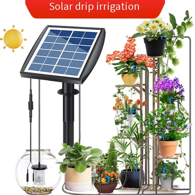 Solar Charging 10m Water Pipe Micro Drip Irrigation Watering Device Timed Automatic Dripping Outdoor Potted Watering Artifact_voghion.com