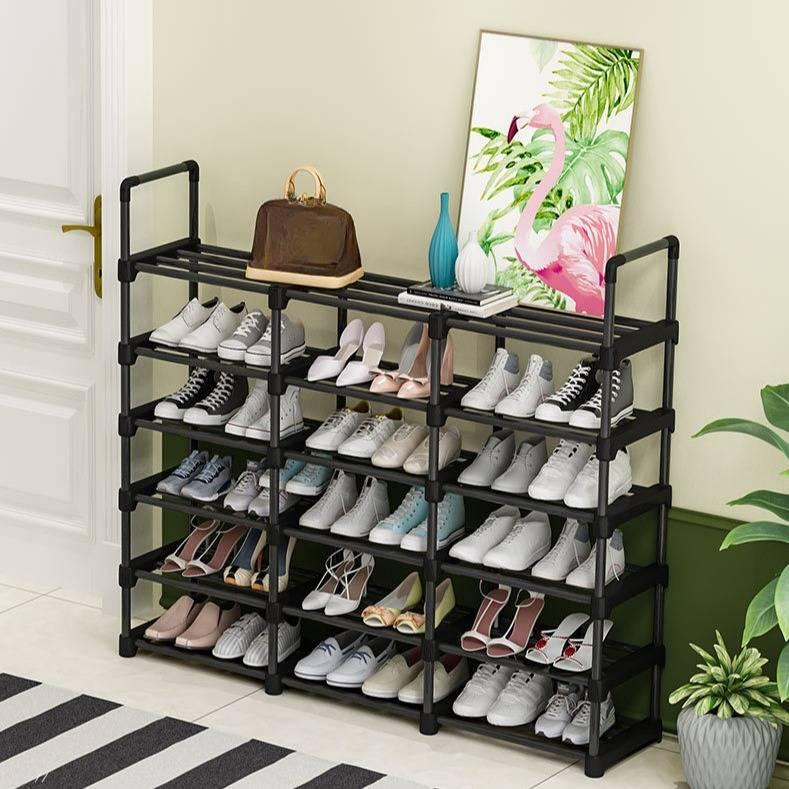 Organizador familiar grande prateleira de armazenamento multicamadas fácil montagem organizador economizador de espaço para sapatos livros decoração de casa_voghion.com