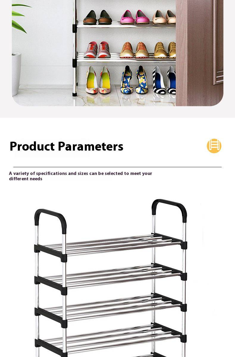 Zapatero metálico de 6/8 capas, ideal para entrada, dormitorio y sala de estar. Zapatero independiente, resistente y compacto._voghion.com