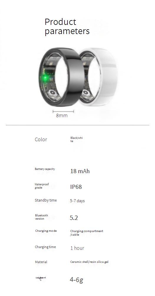 Anelli Bluetooth Nuova soluzione Smart Ring Salute Anello Sonno Frequenza Cardiaca Pressione Ossigeno nel Sangue Controllo Remoto Fotocamera IC_voghion.com