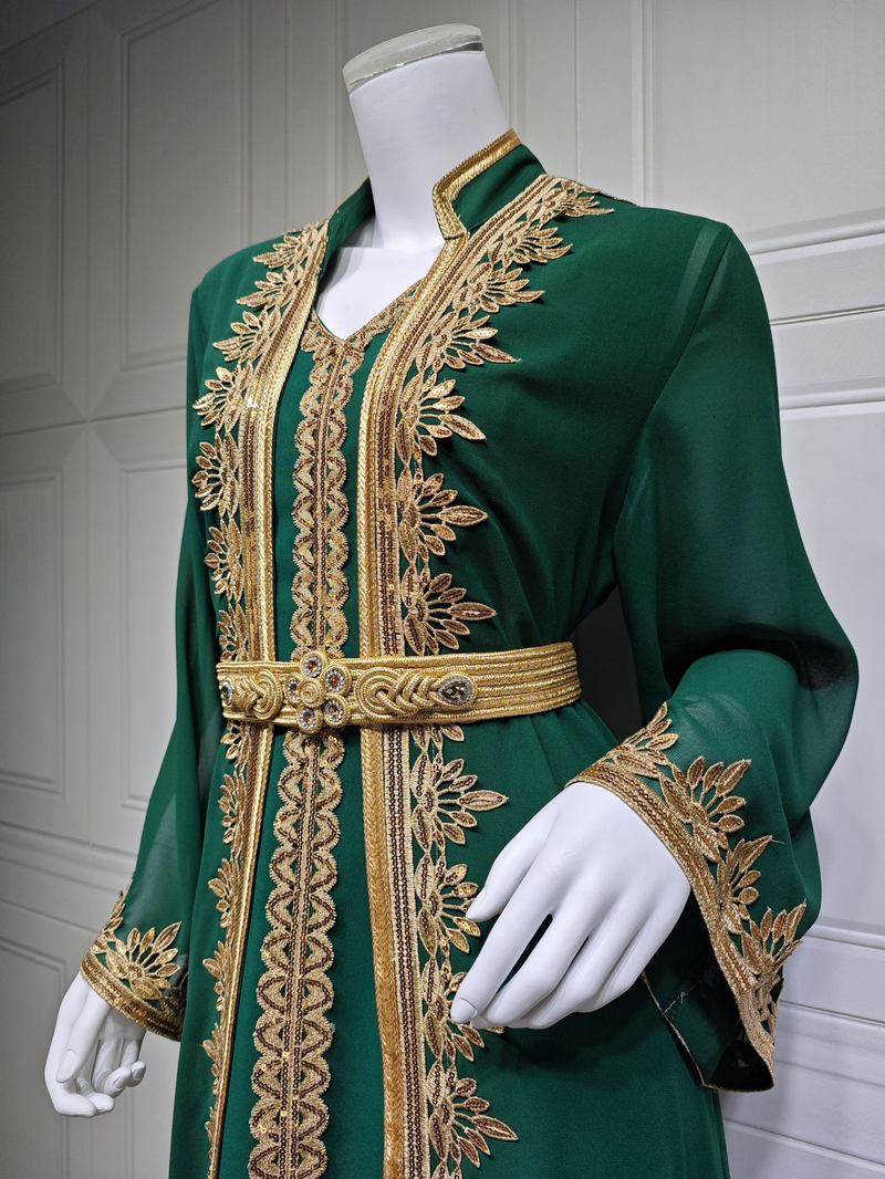 Abito con vita morbida da donna, completo due pezzi Abaya_voghion.com