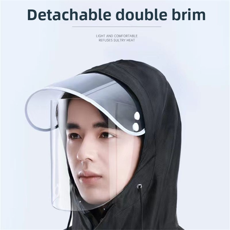 Poncho impermeable resistente para senderismo y trabajo al aire libre: tejido Oxford impermeable con revestimiento de PVC, capucha ajustable y tiras reflectantes (bolsillos desmontables)._voghion.com