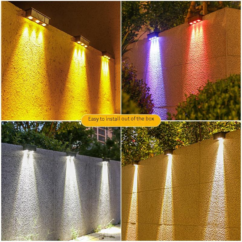 Luci solari per gradini, luci da giardino impermeabili per esterni con accensione/spegnimento automatico, LED bianco caldo per illuminazione di patio, vialetti, terrazze e recinzioni._voghion.com