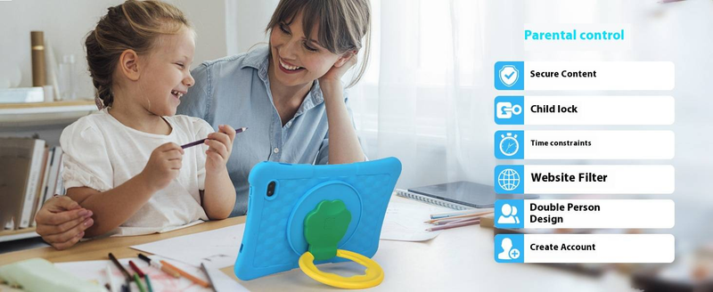 10,1-Zoll-Android-Tablet, 2 GB RAM, 32 GB Speicher, 4G LTE Dual-SIM, GPS, Bluetooth, Doppelkamera, Tablet für Kinder- und Familienunterhaltung mit stoßfester Hülle_voghion.com