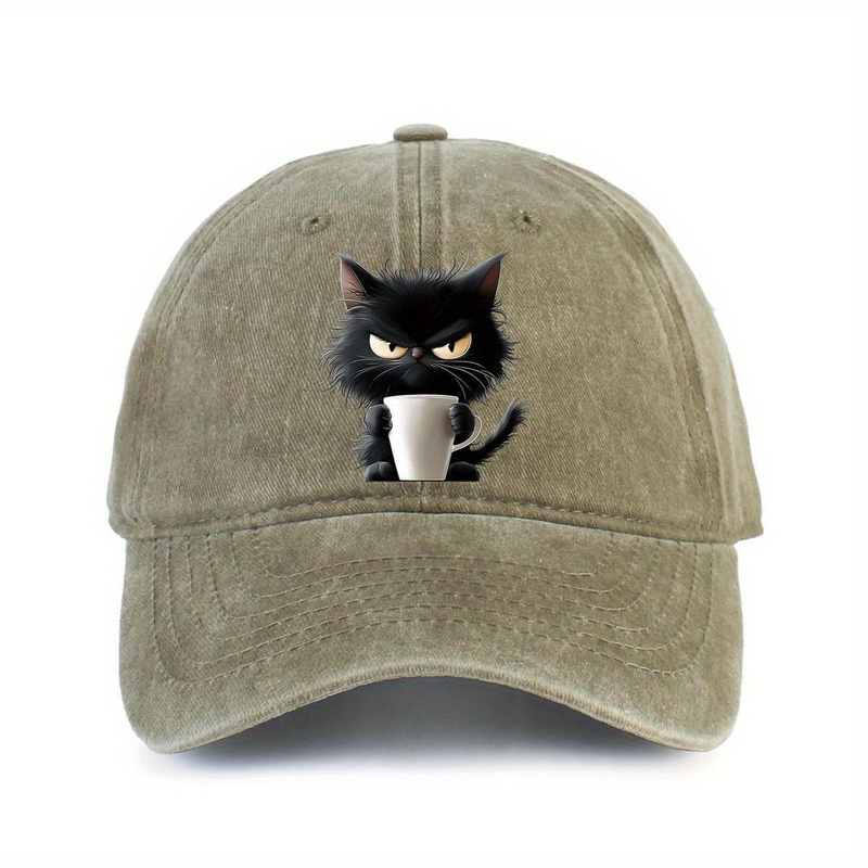 Cute Cat Printed Baseball Cap Is A Must-have For Daily Leisure, Outdoor Travel, And Sun Shading_voghion.com