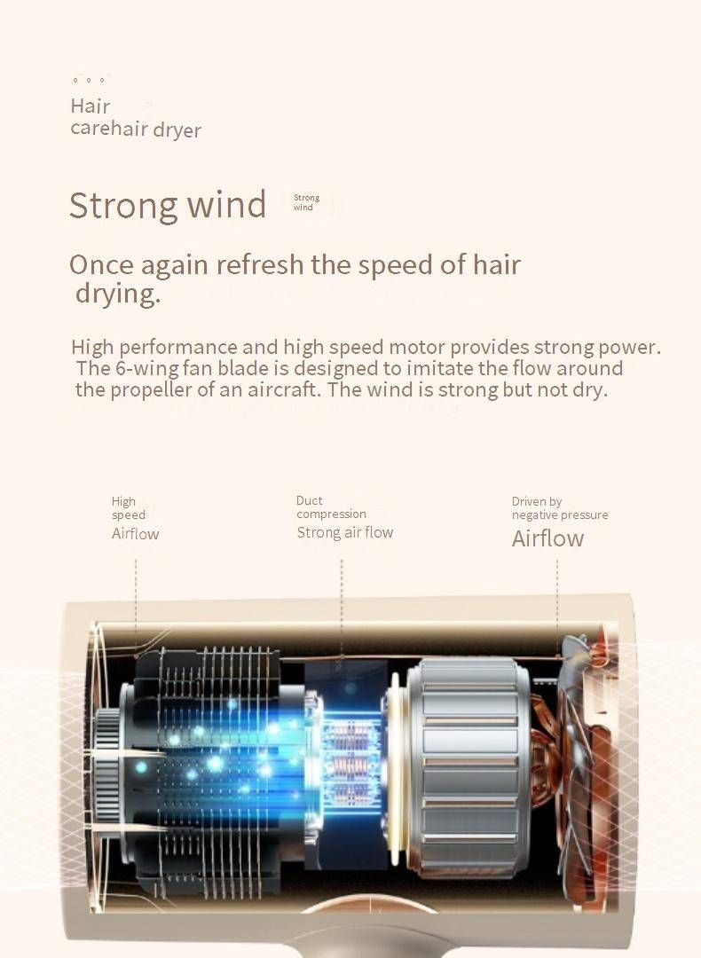 Asciugacapelli professionale ad alta velocità da 2000 W con getto d'aria fredda e protezione dal calore - Asciugacapelli di qualità professionale per casa e parrucchieri_voghion.com