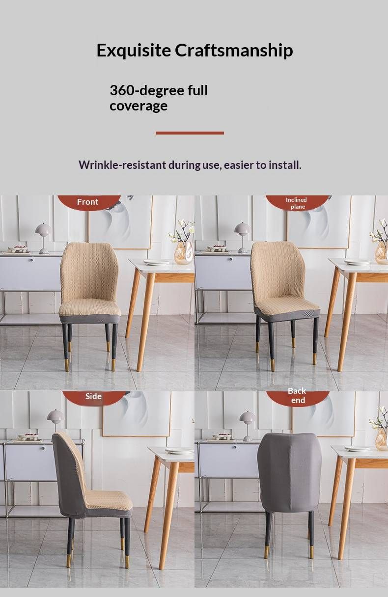 Coprisedie moderne in jacquard – Coprisedie da pranzo in poliestere elasticizzato con elastico antiscivolo, design a righe per casa e bar_voghion.com