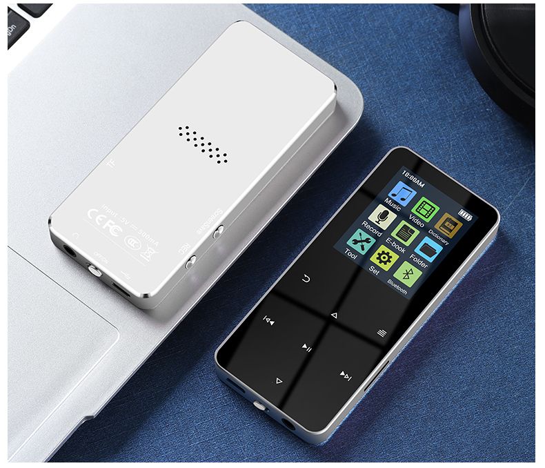 Mp3 2.0'' Metallinen MP4 Musiikki HiFi Bluetooth 5.0 MP3-tukikortti Sisäänrakennettu kaiutin FM-herätyskellolla E-kirjasoitin_voghion.com