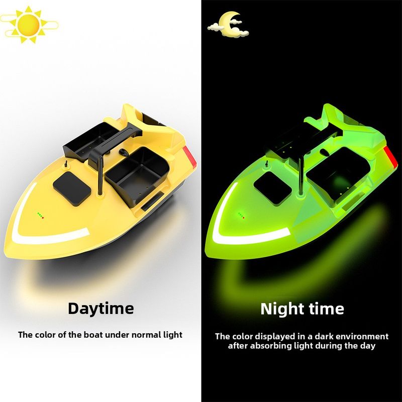 500m GPS Nesting Night Light Motor Three-Chamber 40-Point Positioning Fishing Boat Yellow Remote Control High-Speed Long_voghion.com