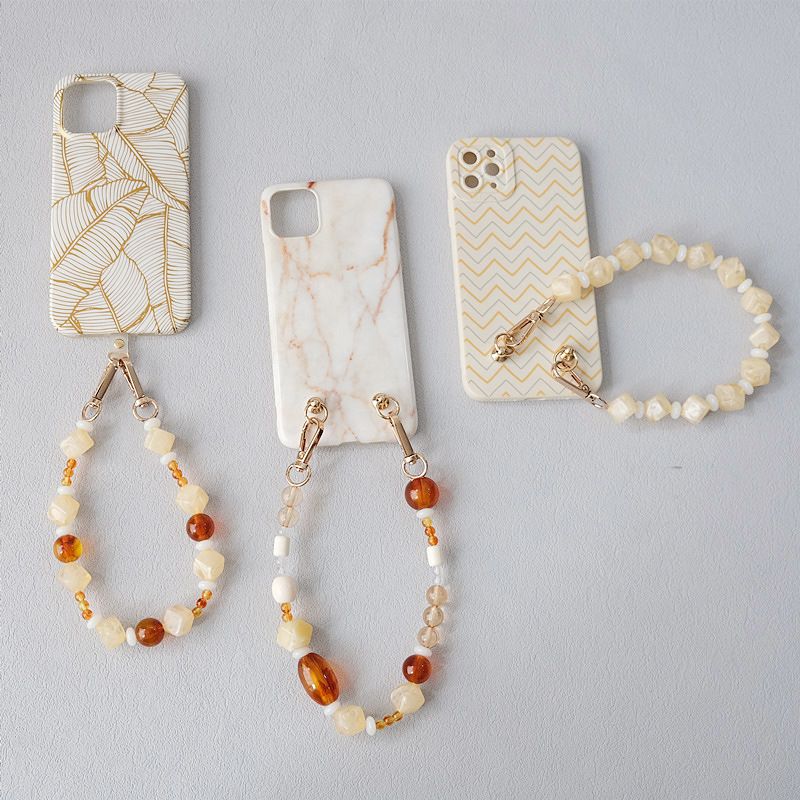 Gioielli in acrilico, moda, braccialetti con perline, accessori, tracolla per telefono, tracolla in resina, catena per borsa_voghion.com