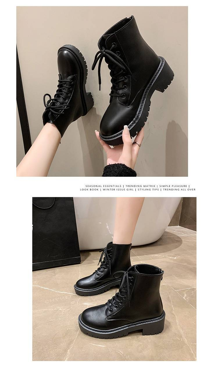 2024 otoño e invierno nuevo estilo británico moda cabeza redonda correa delantera con hermosas botas de motocicleta_voghion.com