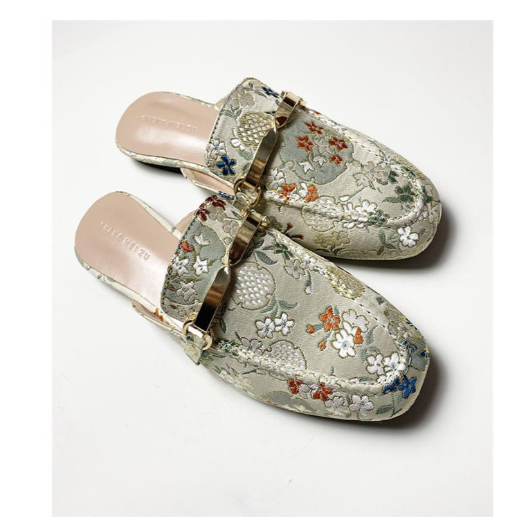 Damenschuhe im neuen Stil, Halbschuhe für Damen, neue bestickte Blumen, Retro-Damenschuhe, modische flache Sandalen, faule Pantoletten_voghion.com