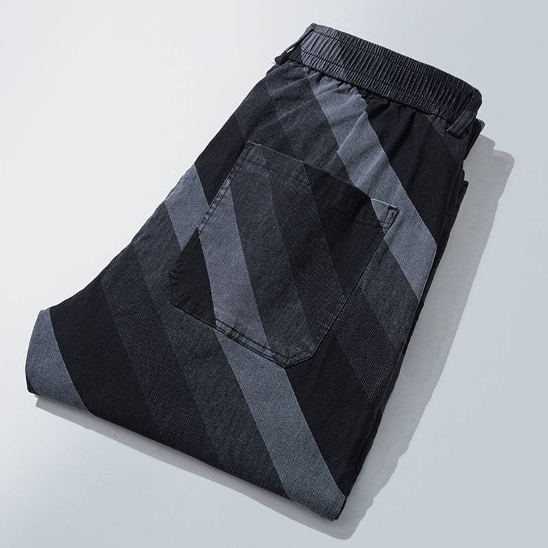 Men's Clothing Plus Size Trendy Jacquard Jeans_voghion.com