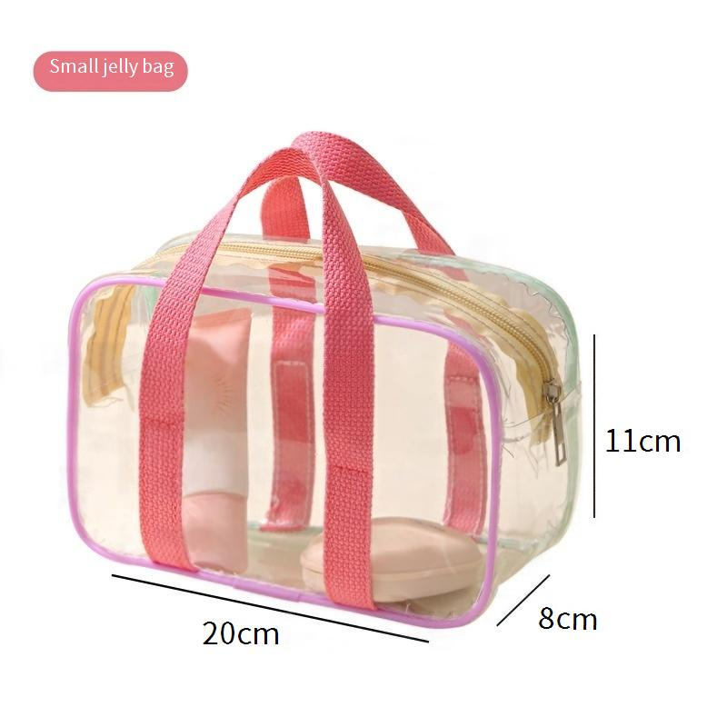 Cream-Colored Travel Toiletry Bag - Large Waterproof Organizer With Clear Panel For Swimming & Makeup_voghion.com