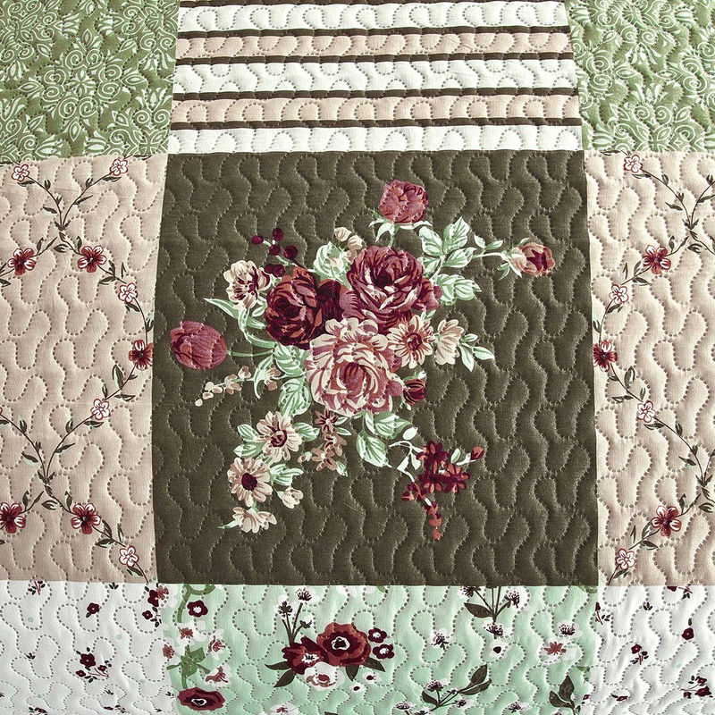 CG29 Garden Floral Bed Cover Set, Suitable For Bedrooms And Living Rooms (1*bedspread +2* Pillowcase, No Duvet Core Or Pillow Core)_voghion.com