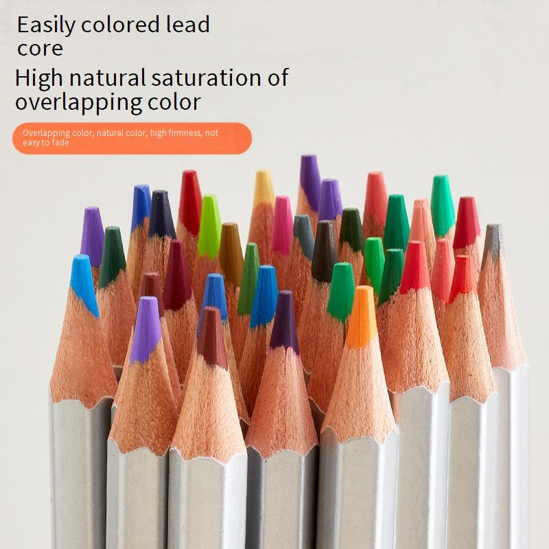 Vibrant Colored Pencils Set - 12/24/36/48/50/72 Colors, 3B Soft Core, Premium Wooden Case, Ideal For Kids & Artists, Drawing, Sketching & Coloring_voghion.com
