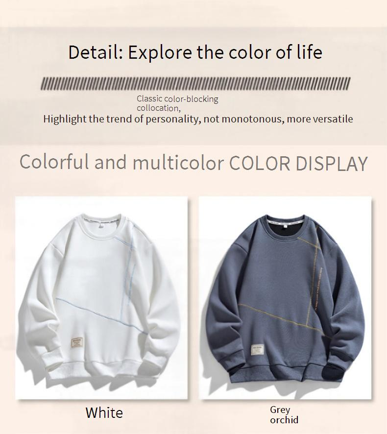 Oversize-Sweatshirt mit überschnittenen Schultern für Herren – Minimalistischer Pullover mit Rundhalsausschnitt (M-5XL, knitterfreie Baumwollmischung)_voghion.com