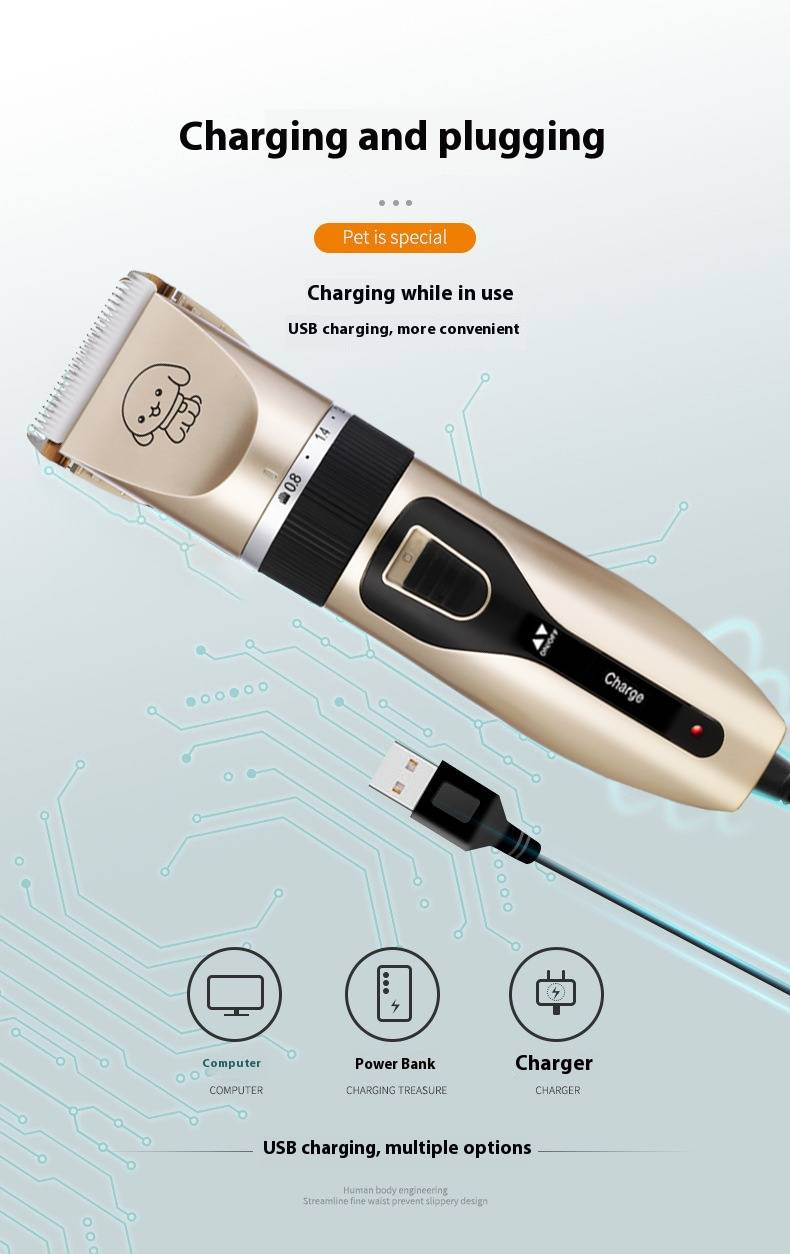 Professional Cordless Pet Grooming Clipper With Ceramic Blade - Quiet & Safe Trimmer For Dogs & Cats - Multiple Attachments For Full Grooming Kit_voghion.com