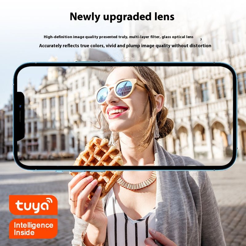 Telecamera di sicurezza Wi-Fi intelligente Tuya con rotazione a 360°, video HD 1080P/3MP/5MP, visione notturna, telecomando, memoria per scheda TF_voghion.com
