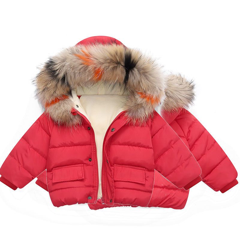 Kids Winter Jacket With Faux Fur Hood - Warm Fleece-Lined Coat For Boys & Girls (80-130cm) - Soft Polyester Outer & Inner - Zipper Closure_voghion.com