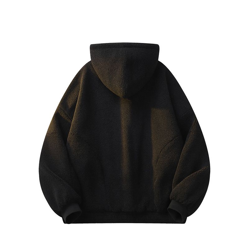 Herren-Wintermantel mit Fleecefutter und Kapuze – Locker sitzende Retro-Reißverschlussjacke mit dickem, warmem Sherpa für lässige Outdoor-Aktivitäten_voghion.com