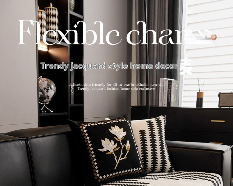 Chenille Sofa Cushion Covers – Elegant Floral Slipcovers For Sectional Couches (Non-Slip, Custom Sizes, Modern Minimalist Style)_voghion.com