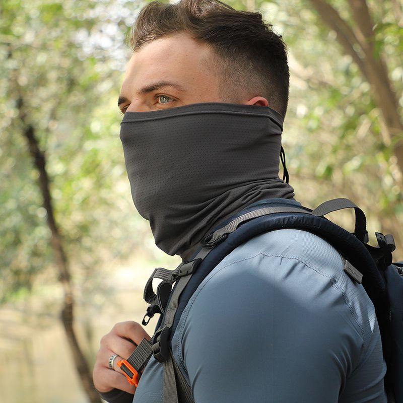 Men's Cooling Sun Mask Set - UPF 50+ Full Face Cover With Neck Protection & Arm Sleeves, Lightweight & Breathable For Cycling_voghion.com