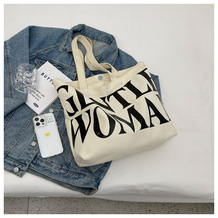 Nuova borsa tote in tela di grande capacità Borsa a tracolla con stampa di lettere di moda Borsa per pendolari per celebrità Internet versatile alla moda estiva_voghion.com
