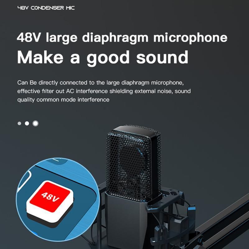 Microfono professionale cardioide per podcast (progetto opzionale), mixer audio portatile per streaming live, giochi, PC_voghion.com